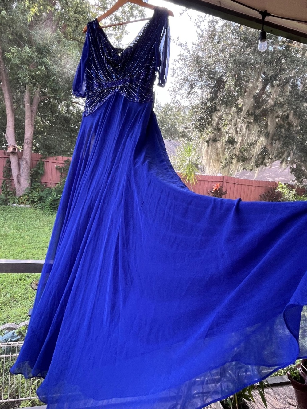JKara embellished dress (size 18) royal blue sequin line